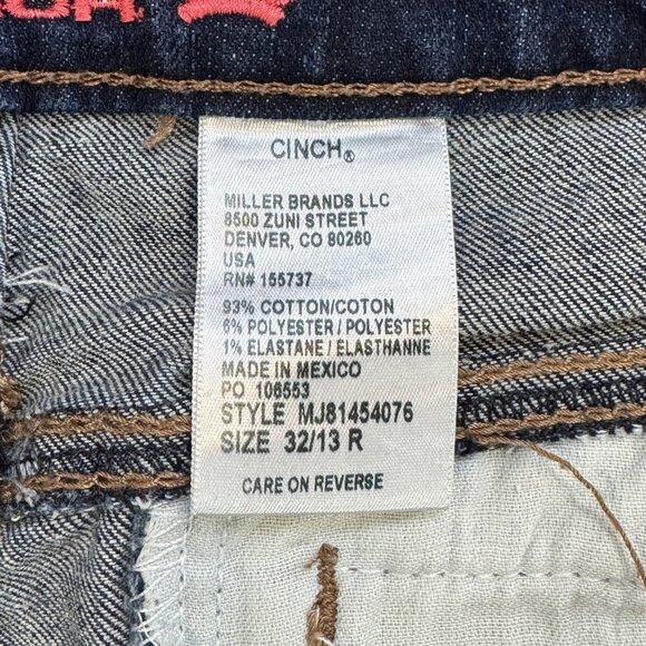Cinch Lynden Womens Size 32/12R Blue Flared Jeans High Rise Dark Wash Cowgirl - Picture 9 of 15